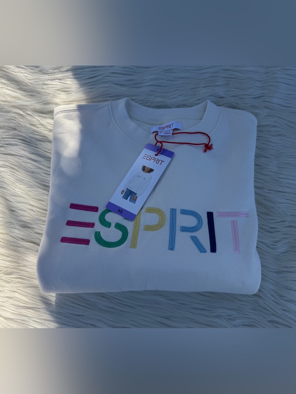 Esprit Women's Logo Fleece Crewneck Sweatshirt Size XS